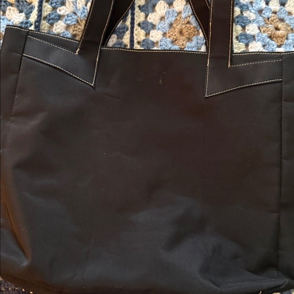 True Religion Black Tote with White Stitching - Picture 2 of 7